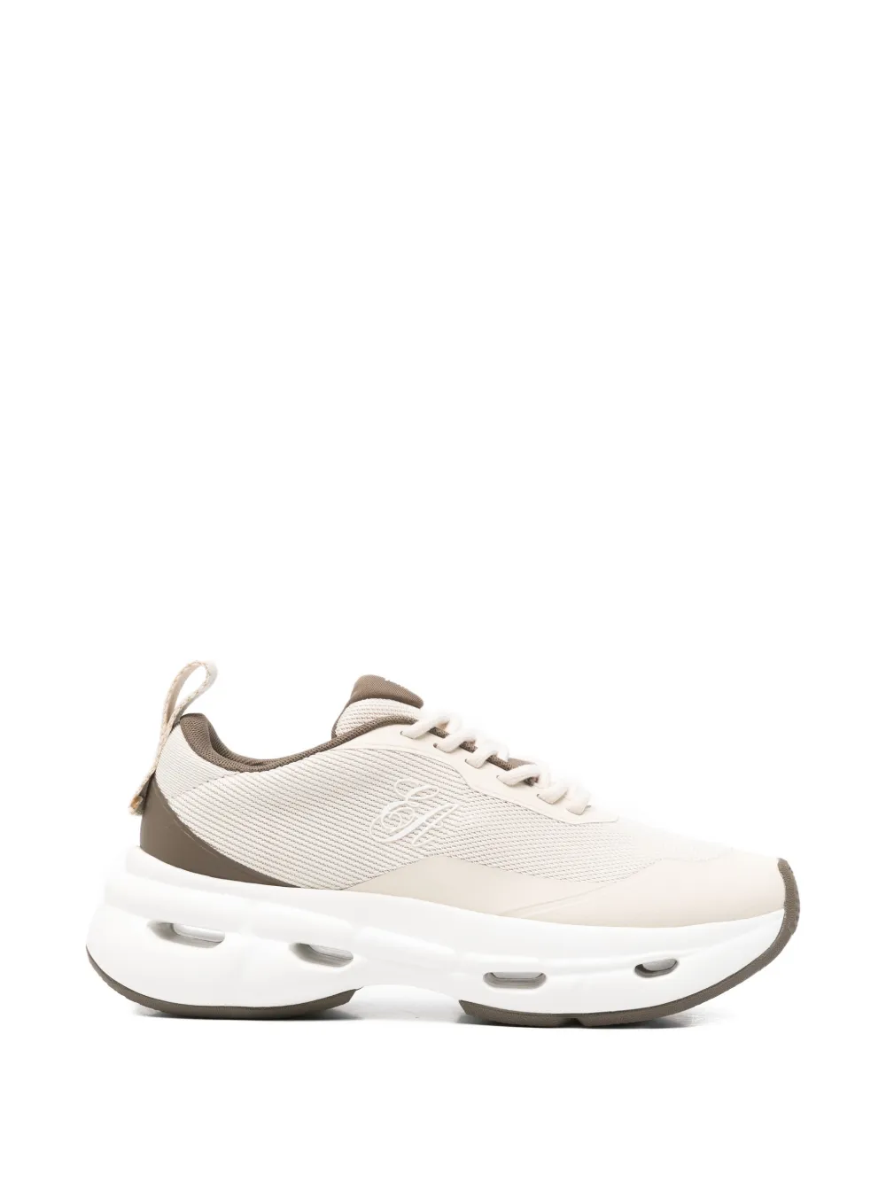 Emporio Armani Technical gebreide sneakers Beige