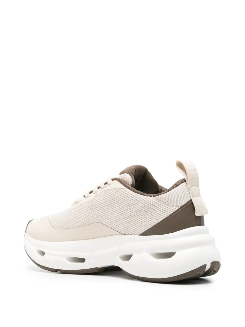 Emporio Armani Technical gebreide sneakers Beige