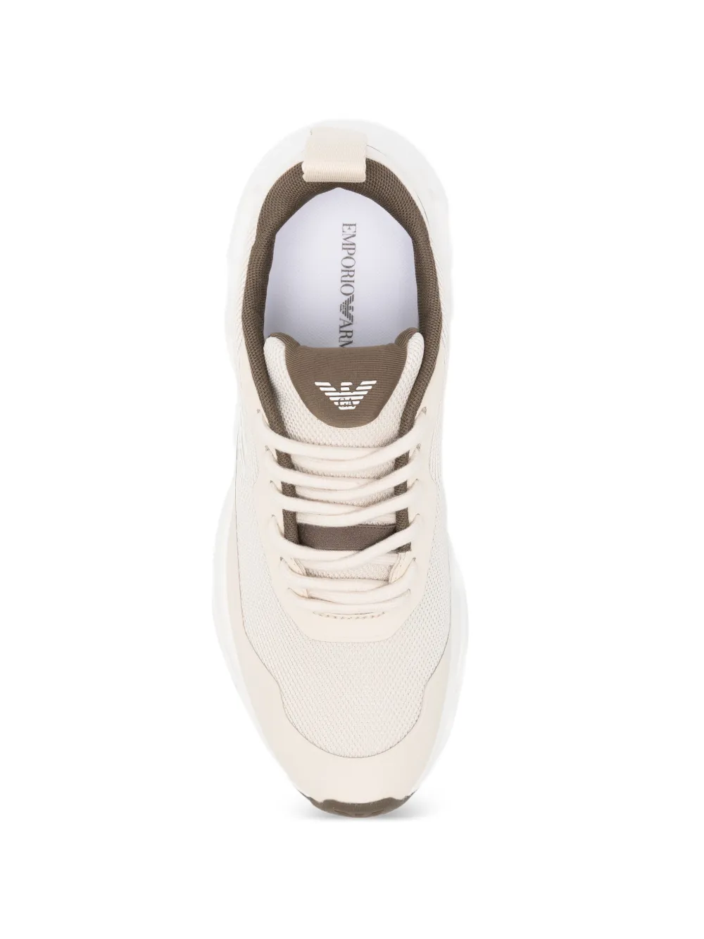 Emporio Armani Technical gebreide sneakers Beige