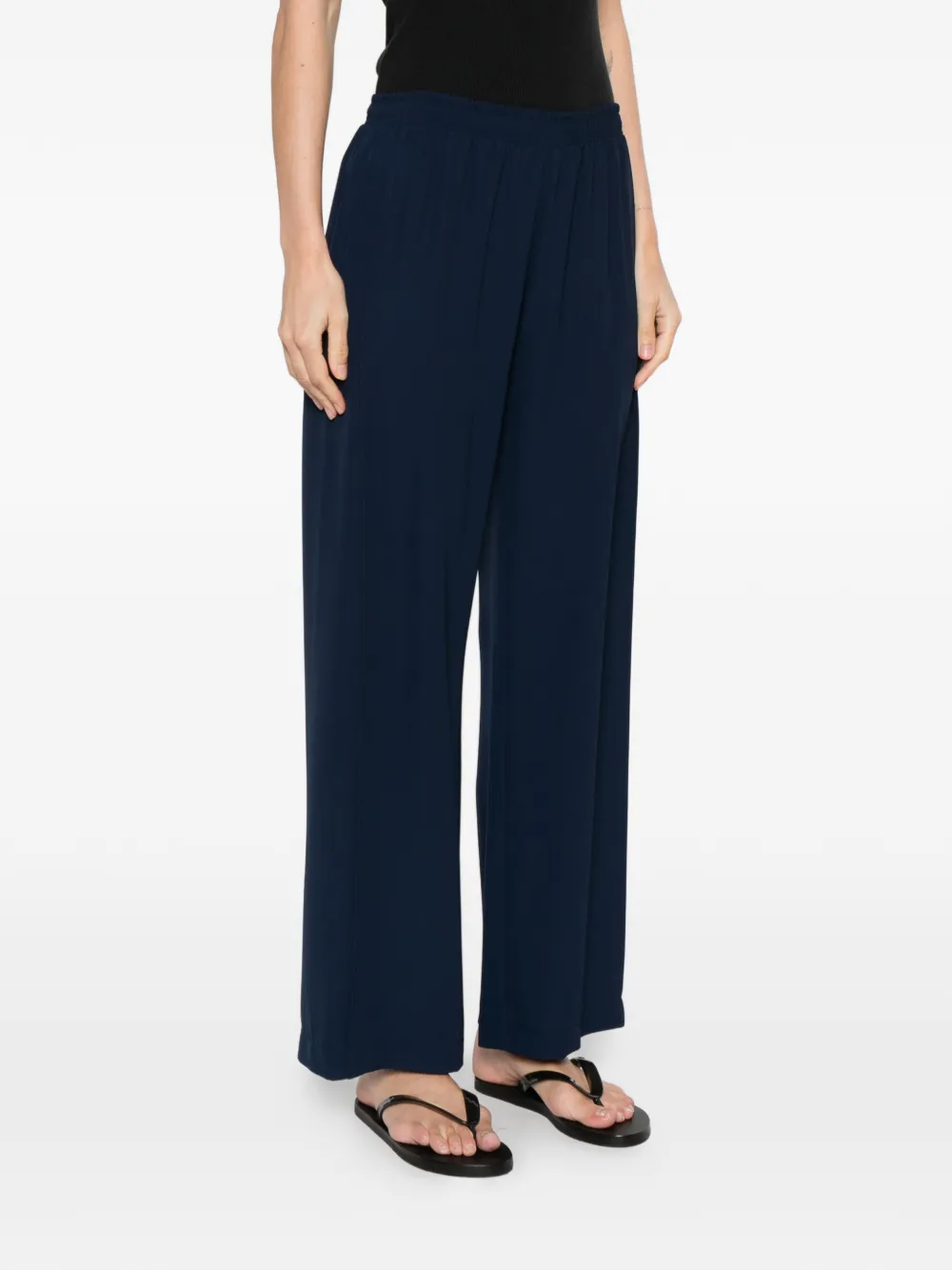  Imperial Elasticated-waistband Palazzo Pants - Blue 