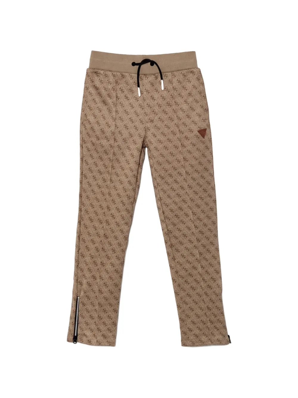 guess kids monogram-pattern track pants - Marrone