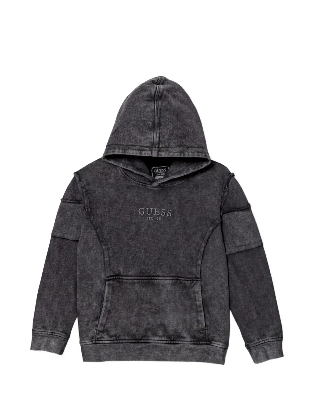 guess kids Felpa con cappuccio e tasca - Nero