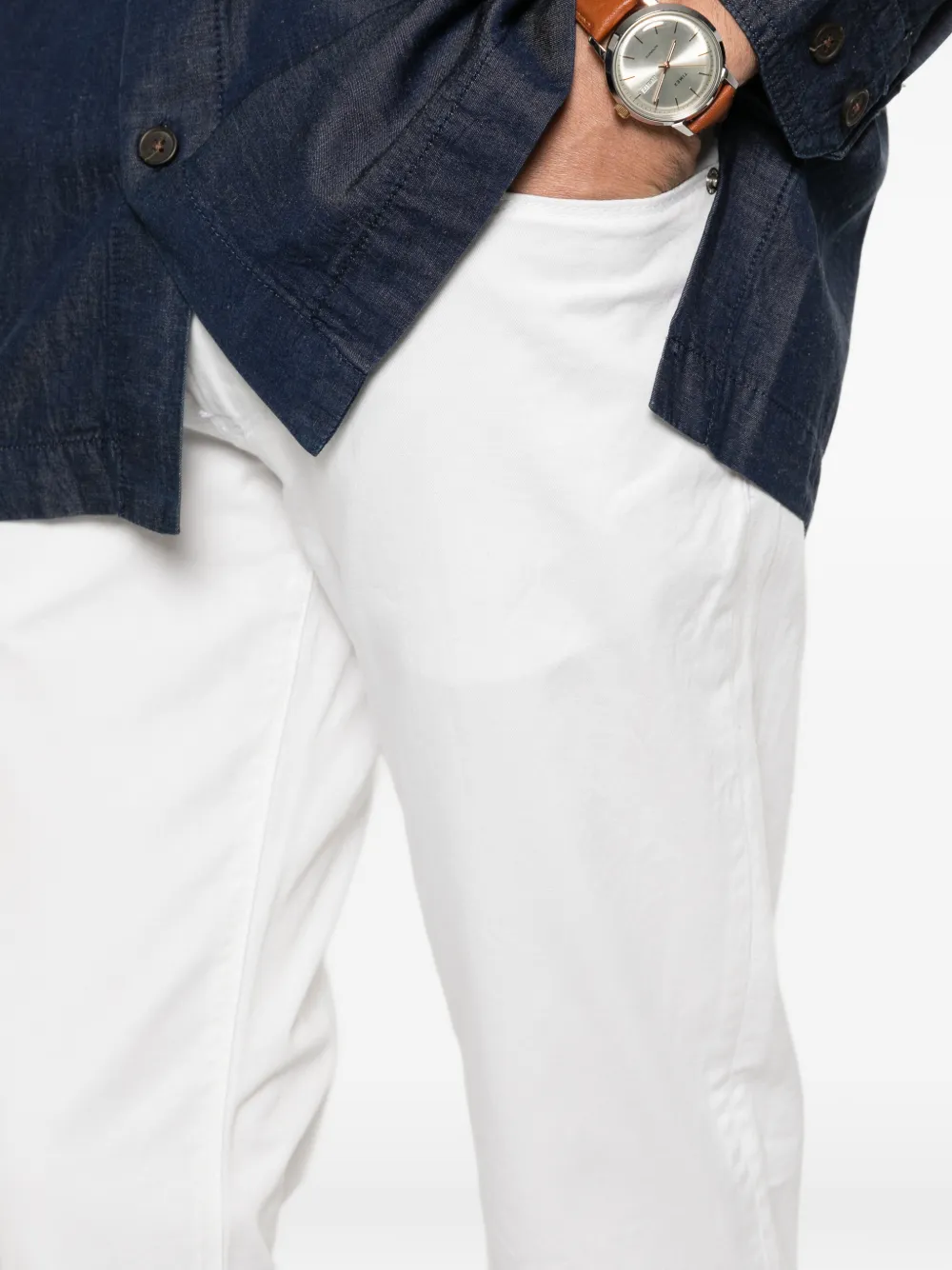 Emporio Armani J06 jeans met vijf zakken Wit
