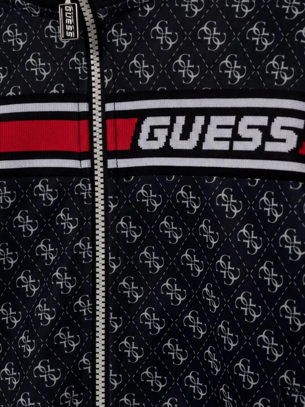 guess kids Hoodie met rits en patroon Zwart
