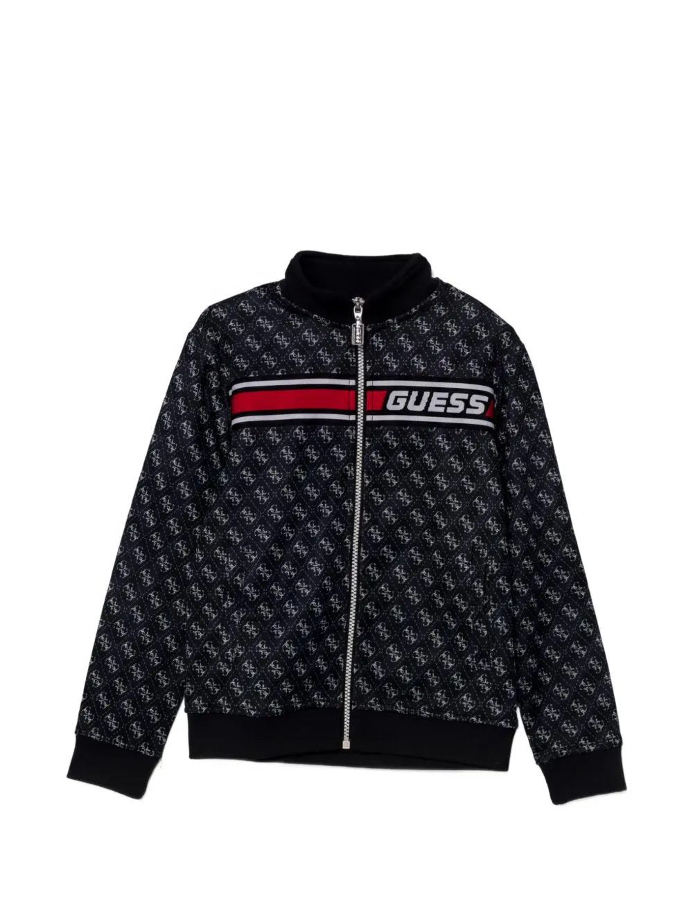 guess kids pattern zip hoodie - Schwarz