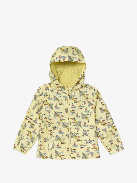 guess kids patterned hooded jacket