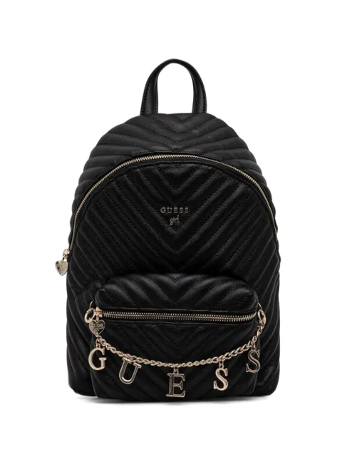 guess kids quilted logo-charm backpack
