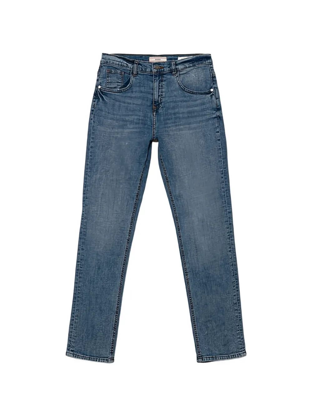 Guess Kids' Logo-patch Denim Jeans In Blue
