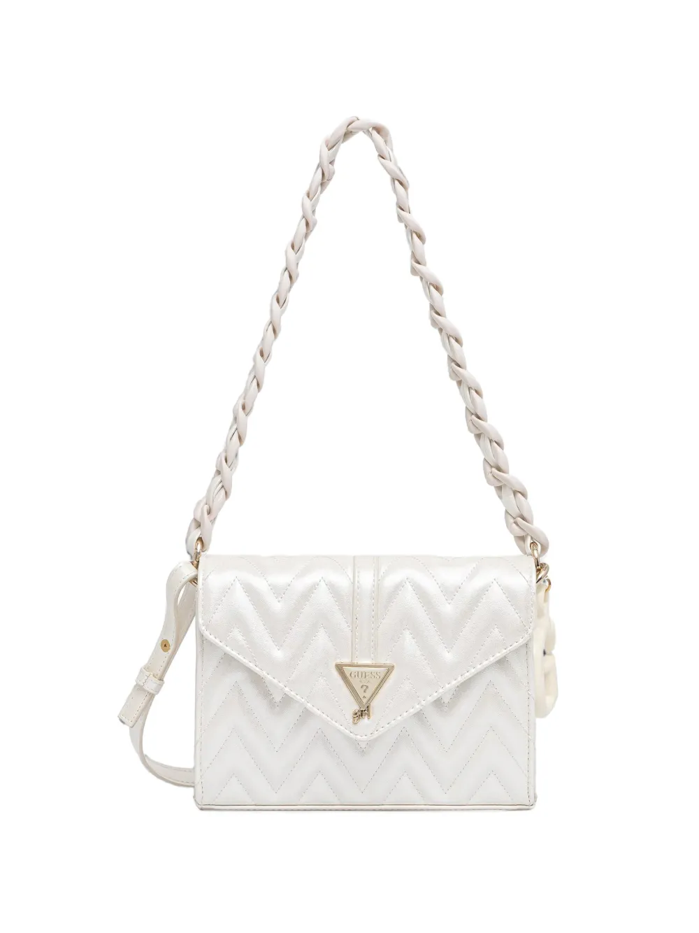 guess kids chevron-quilted shoulder bag - Weiß