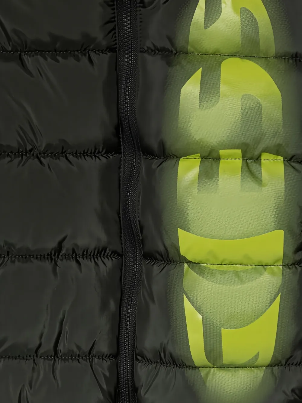 guess kids Gewatteerd jack met capuchon en grafische print Groen