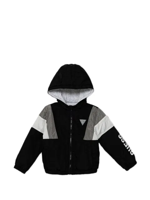 guess kids logo-detail hooded jacket