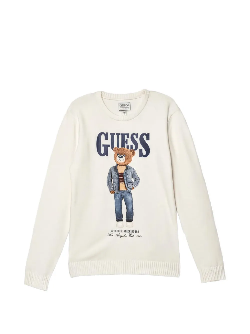 guess kids teddy-print sweater - Toni neutri