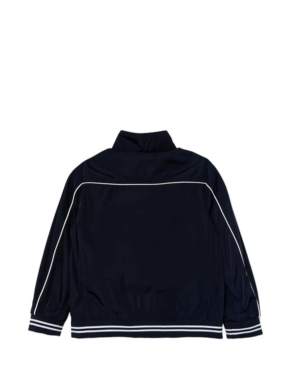 guess kids logo-plaque stripe-detail jacket - Blau
