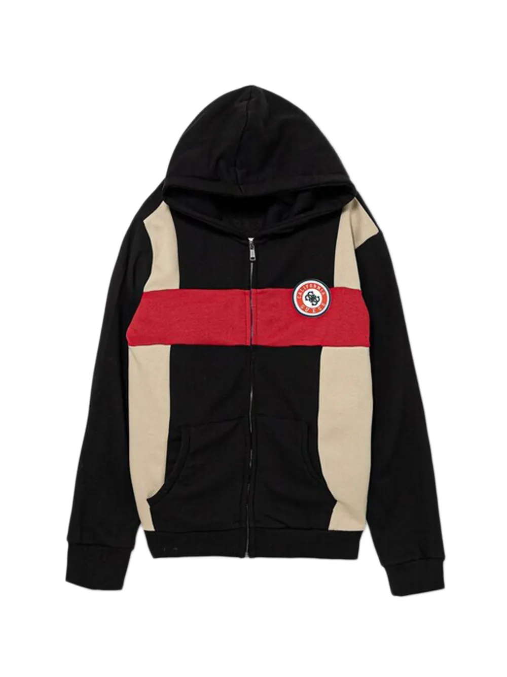 guess kids panelled zip-up hoodie - Nero