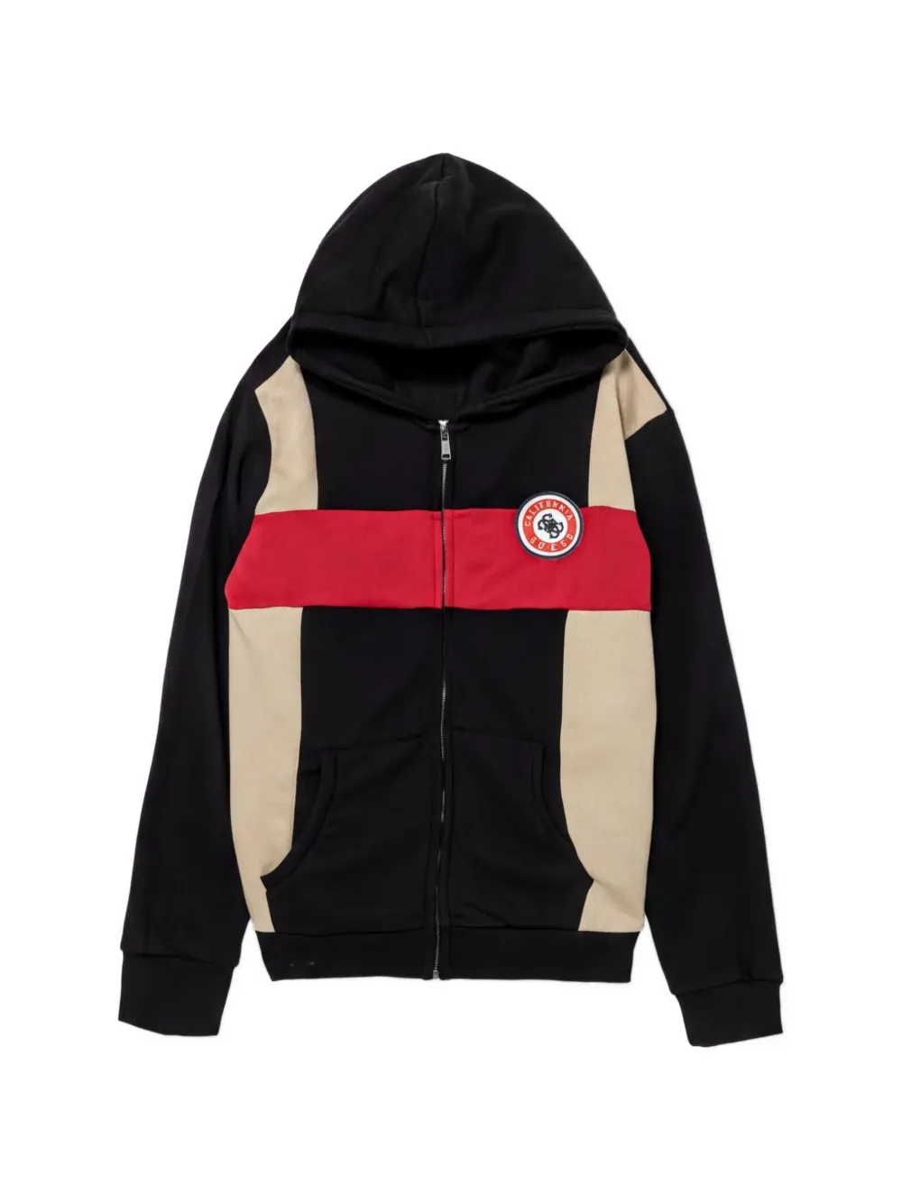 guess kids panelled zip-up hoodie - Nero