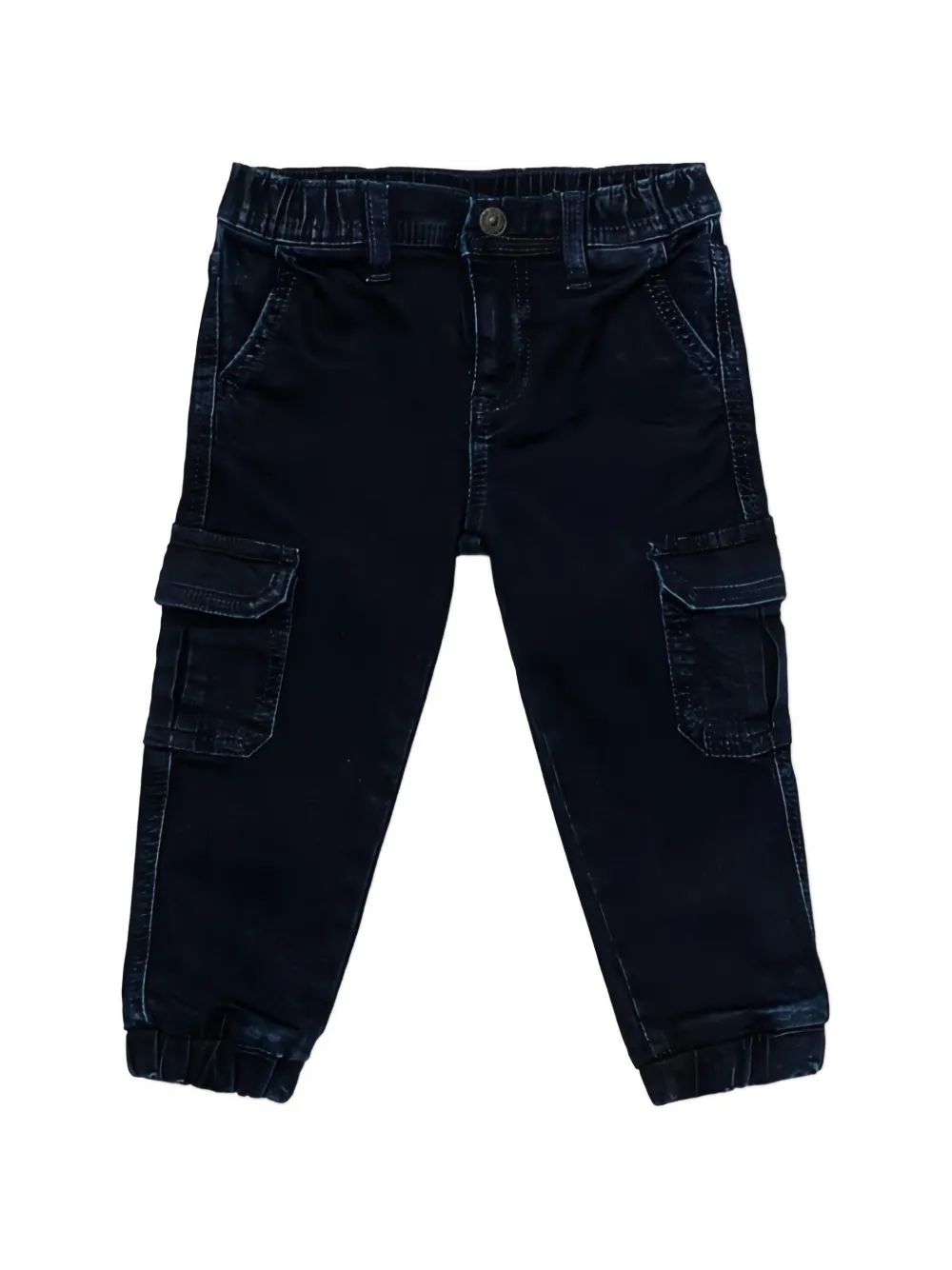 Guess Kids' Cargo Denim Trousers In Blue