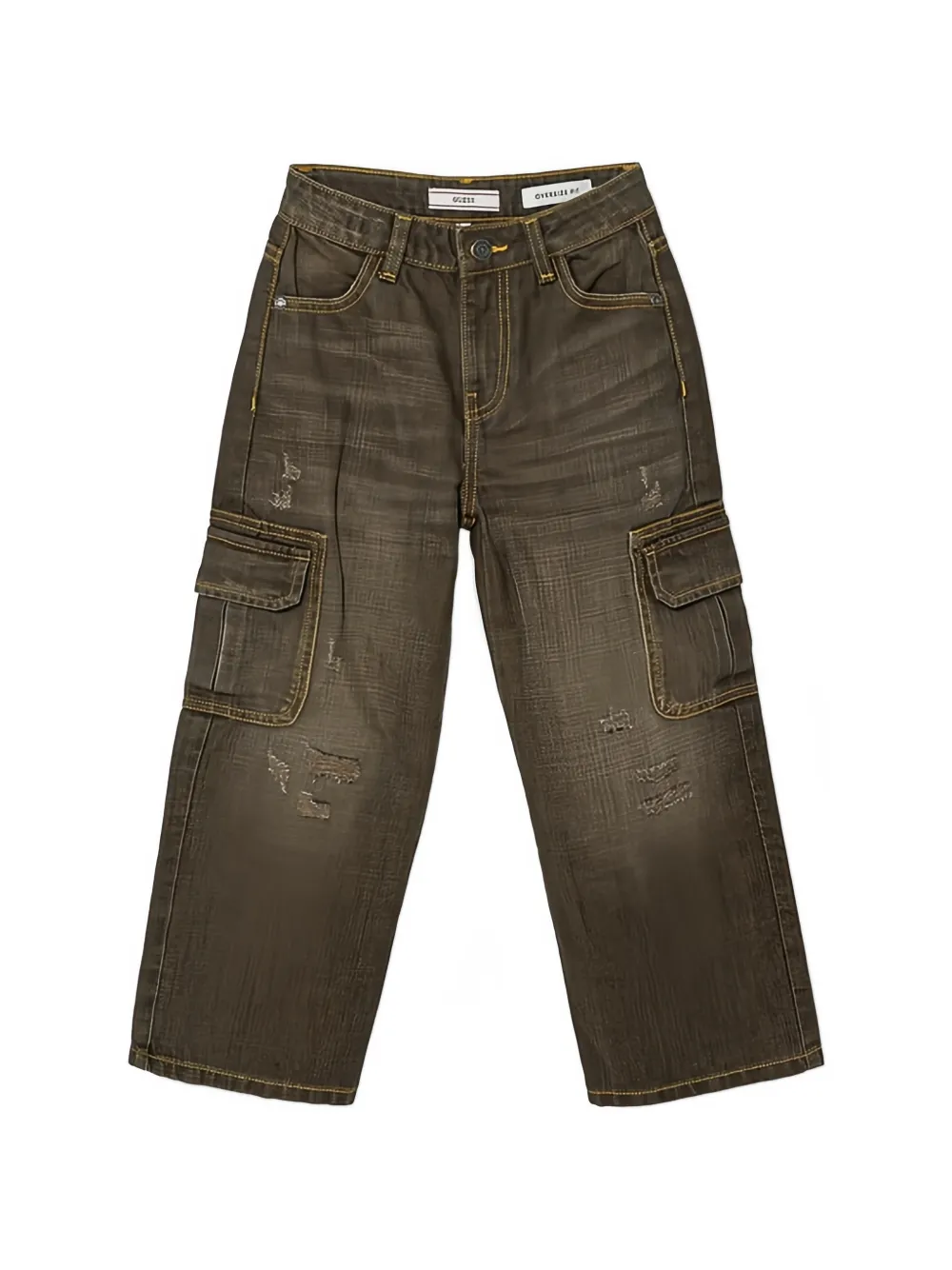 guess kids cargo denim jeans - Marrone