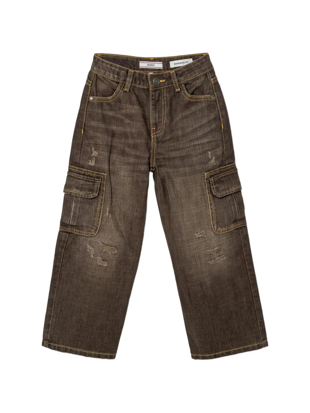 guess kids cargo denim jeans - Marrone