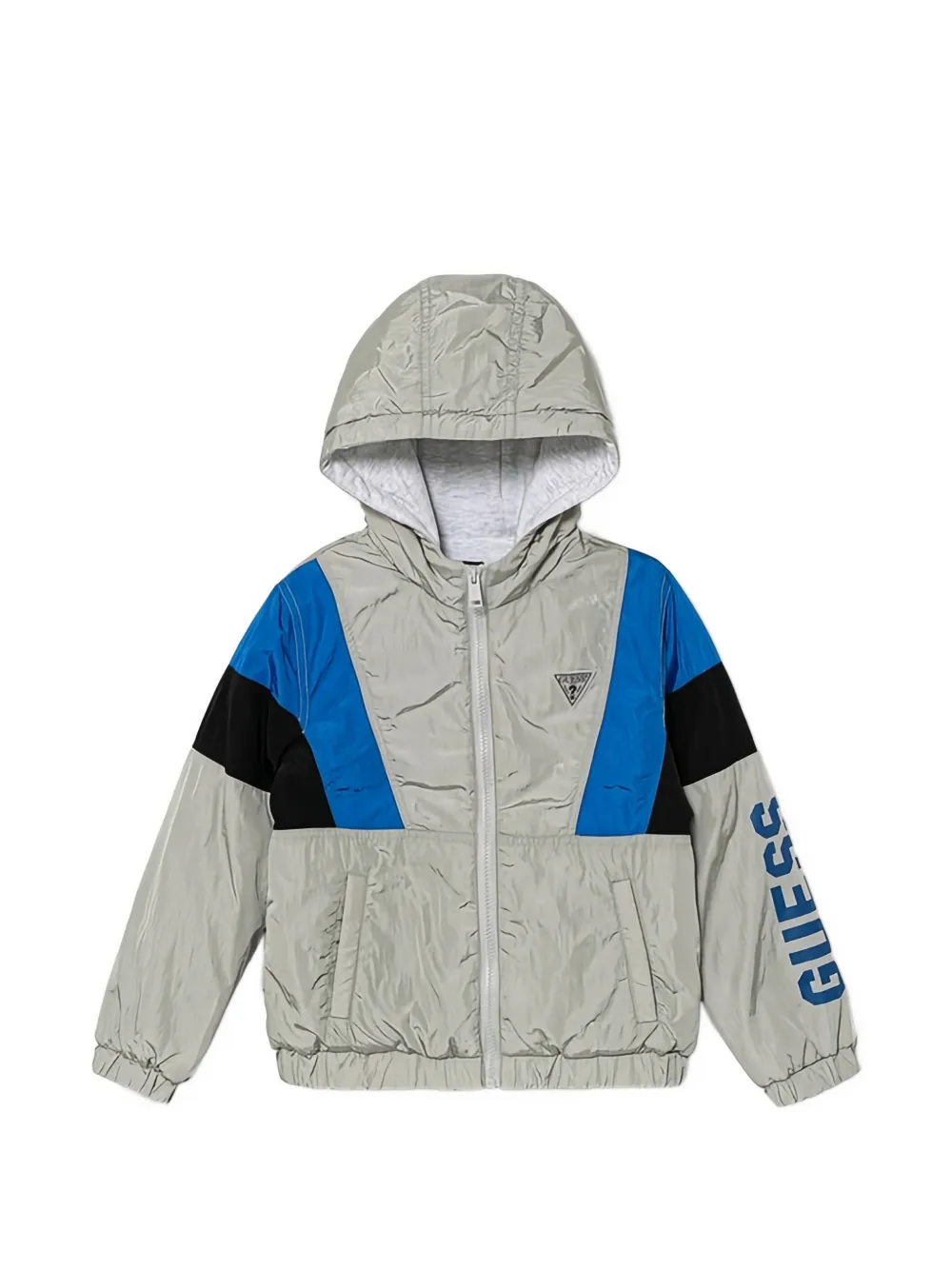 Guess Kids' Logo-patch Hooded Jacket In Multi