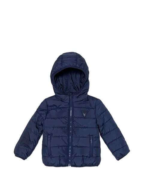 guess kids logo-detail hooded jacket