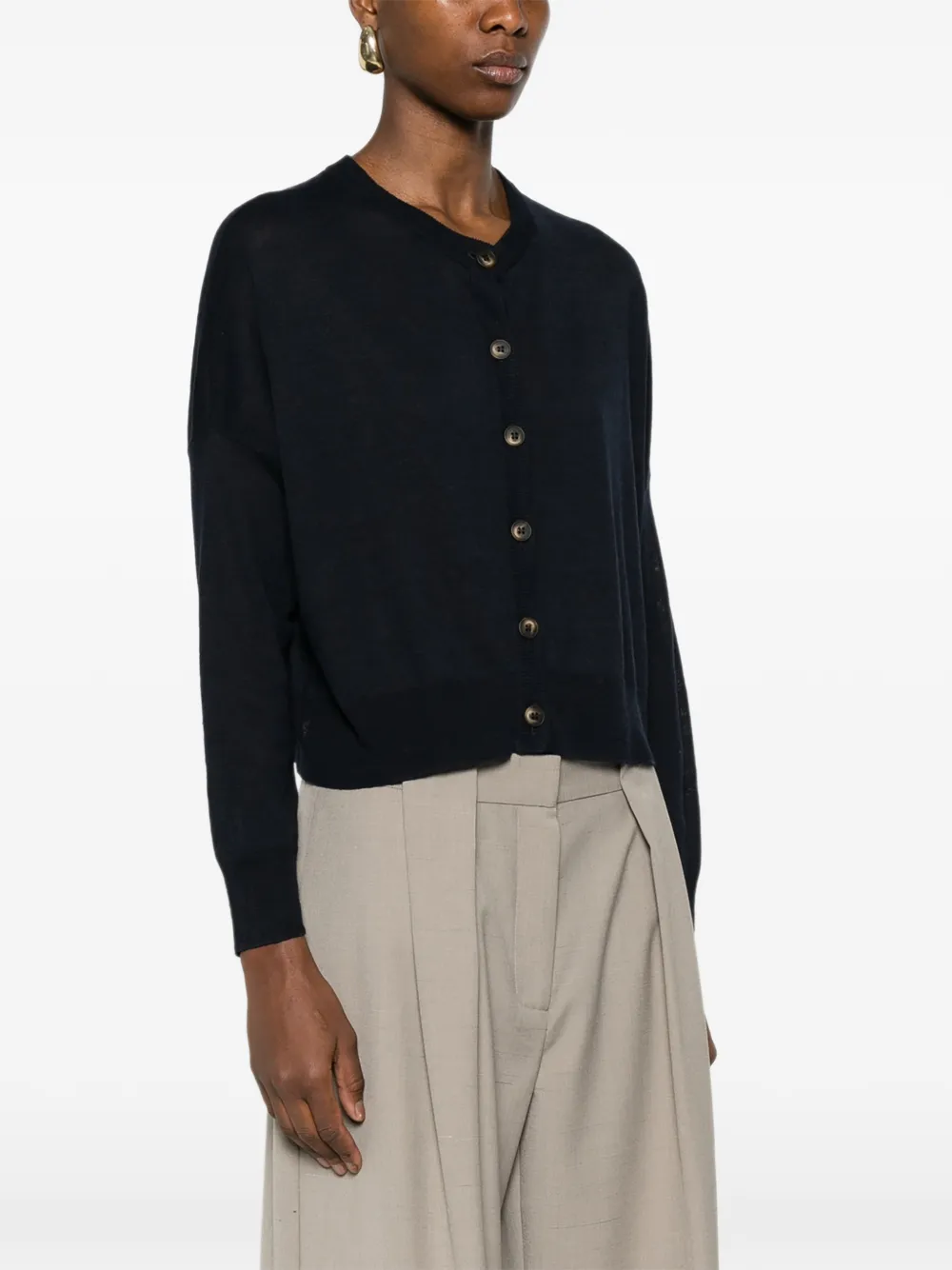  Base Buttoned Cardigan - Blue 