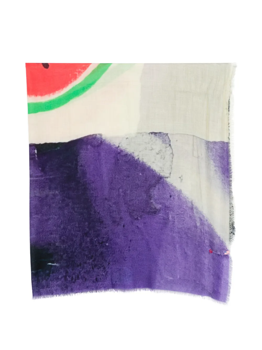 TALKING WALLS Ela Bite Me frayed print scarf - Viola