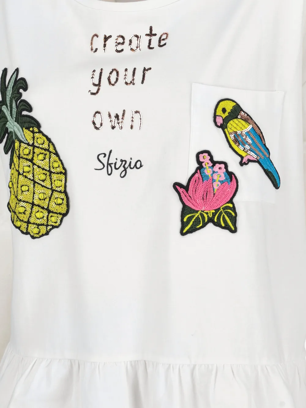  Sfizio Pineapple Ruffle T-shirt - Blanco 