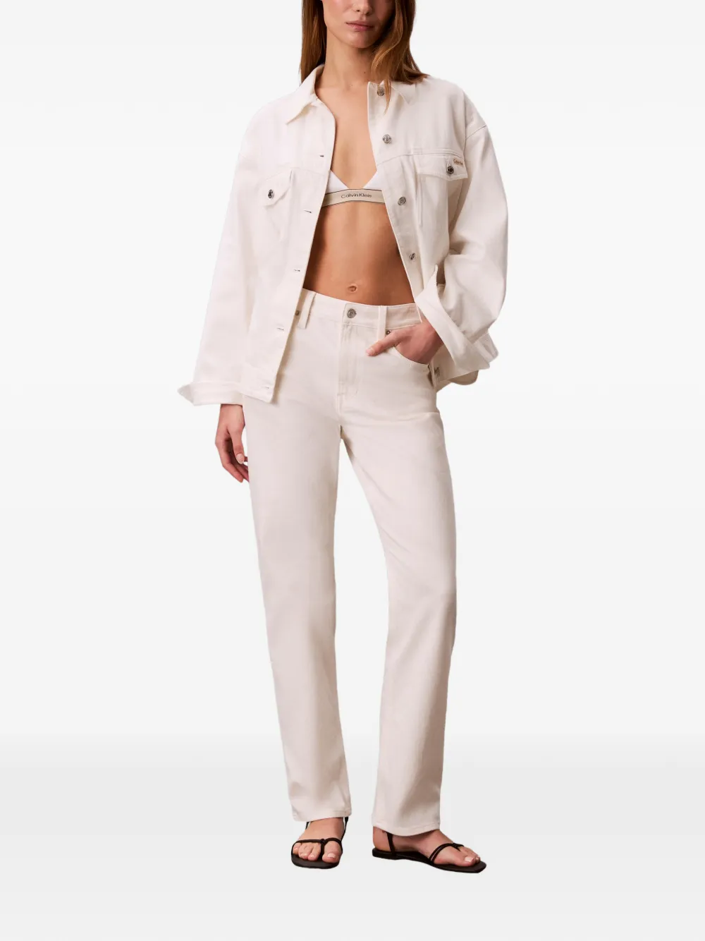  Calvin Klein Belted Jacket - Neutrals 