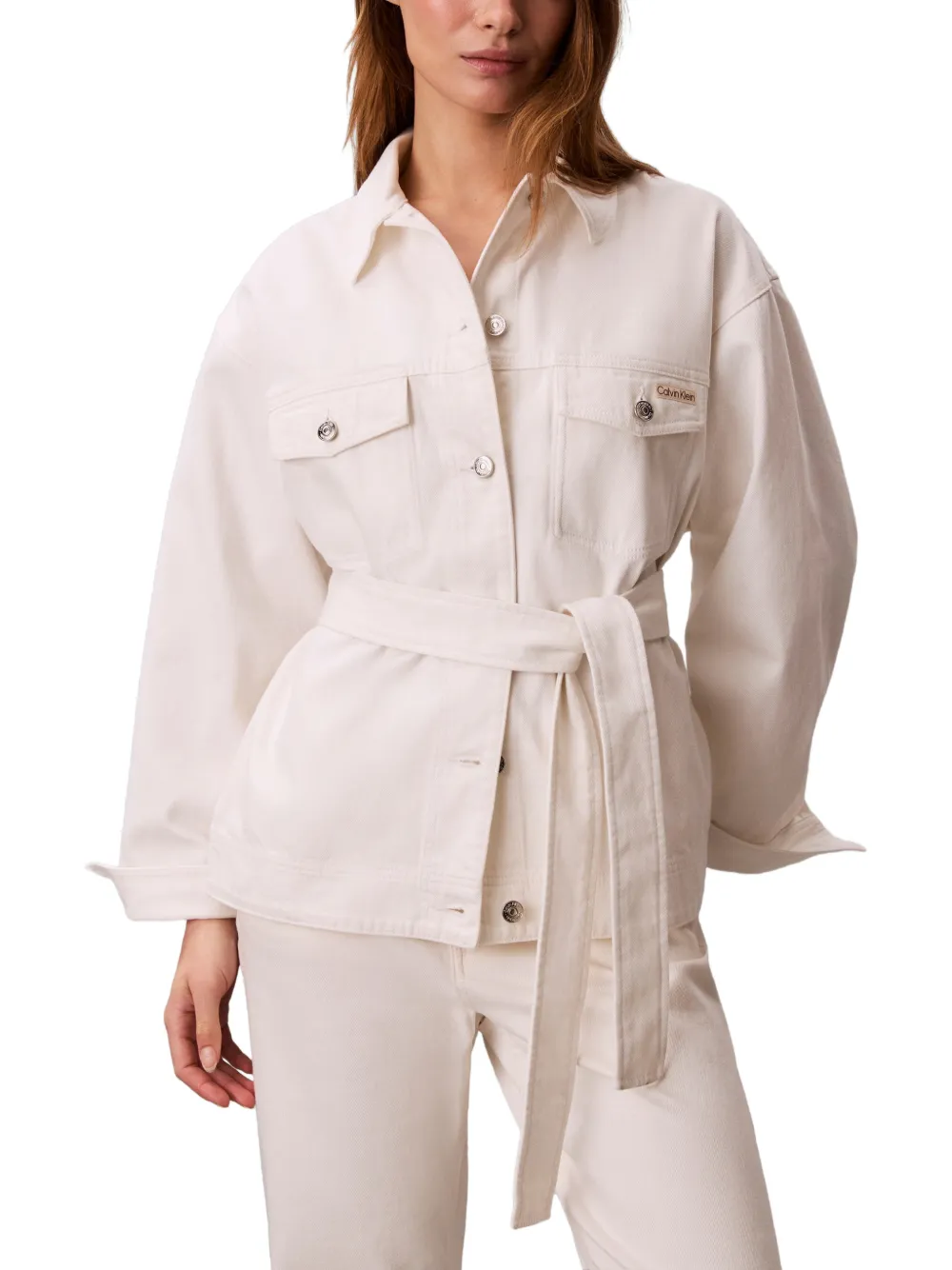  Calvin Klein Belted Jacket - Neutrals 