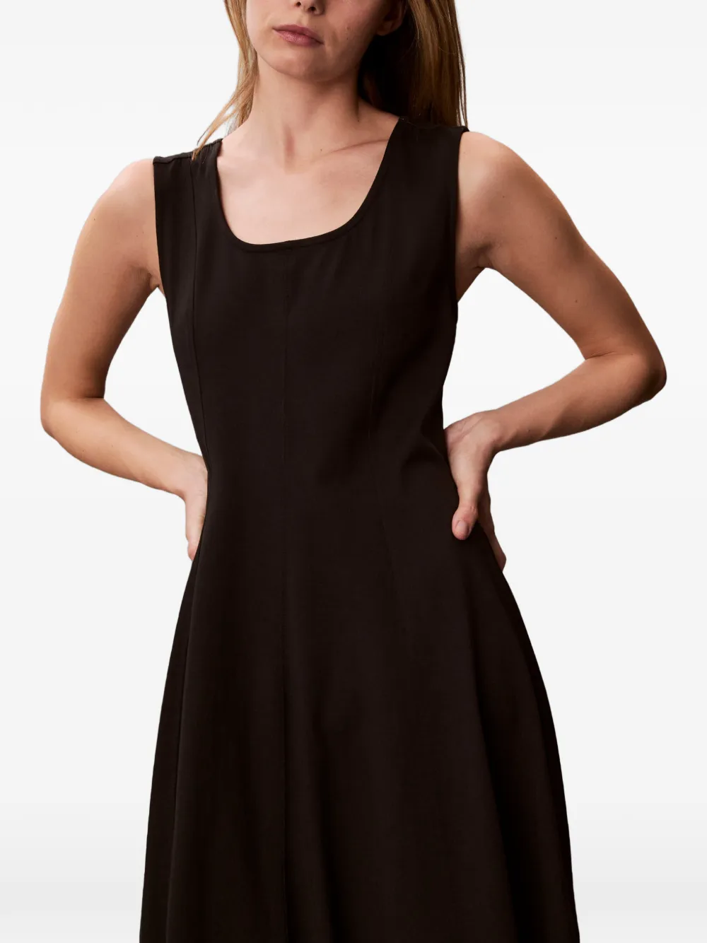 Calvin Klein Midi-jurk met A-lijn Zwart