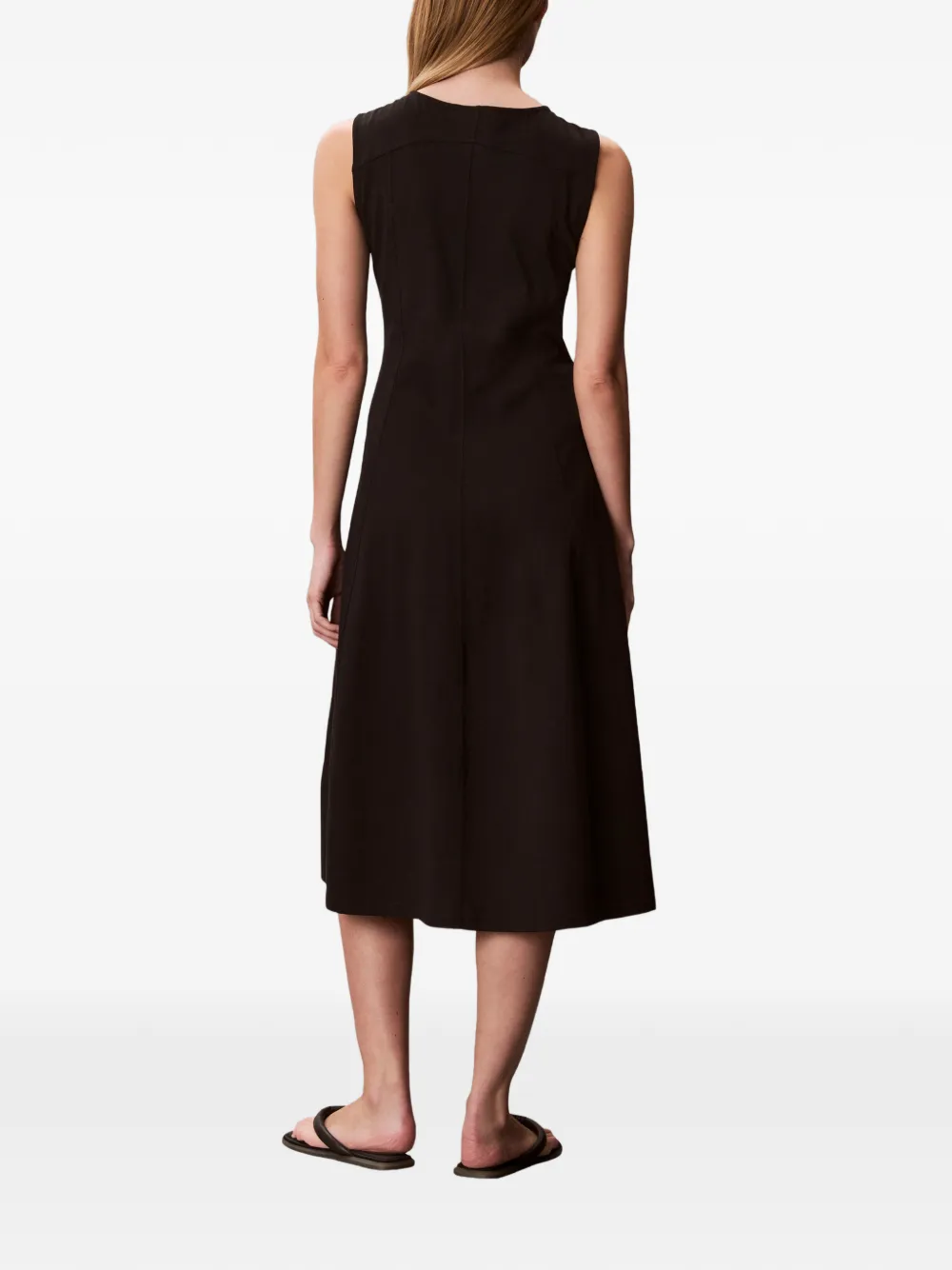  Calvin Klein A-line Midi Dres - Black 