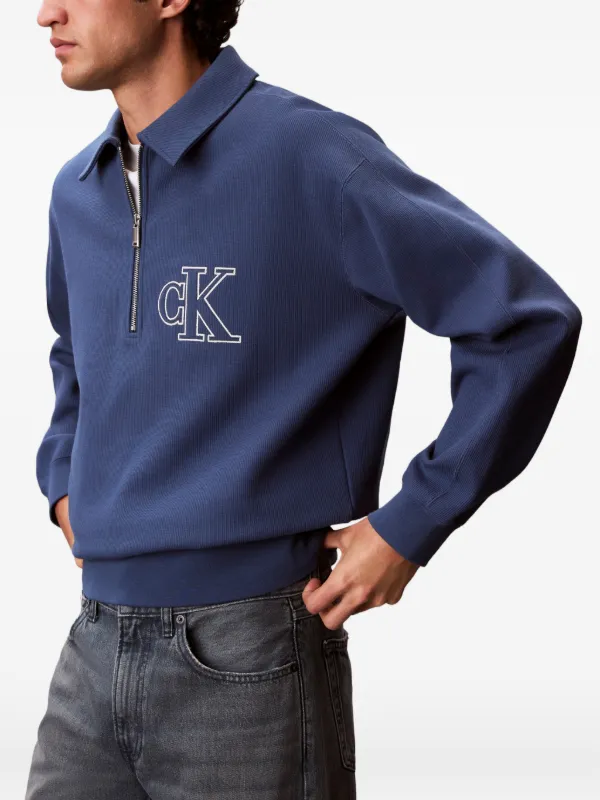 Calvin Klein ジップアップ ポロシャツ | ブルー | FARFETCH JP