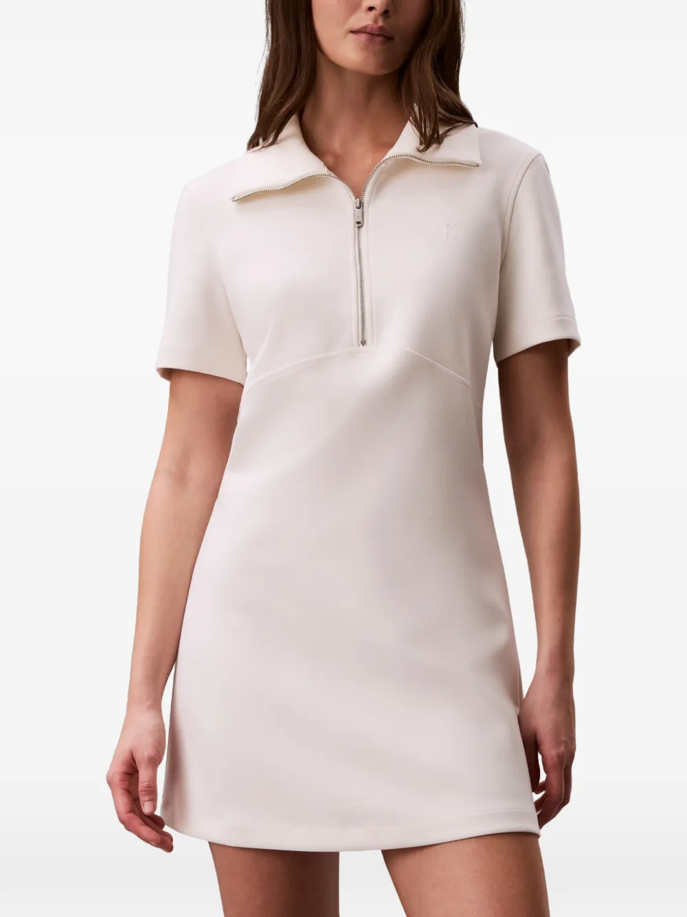 Calvin Klein Mini-jurk met korte mouwen Beige