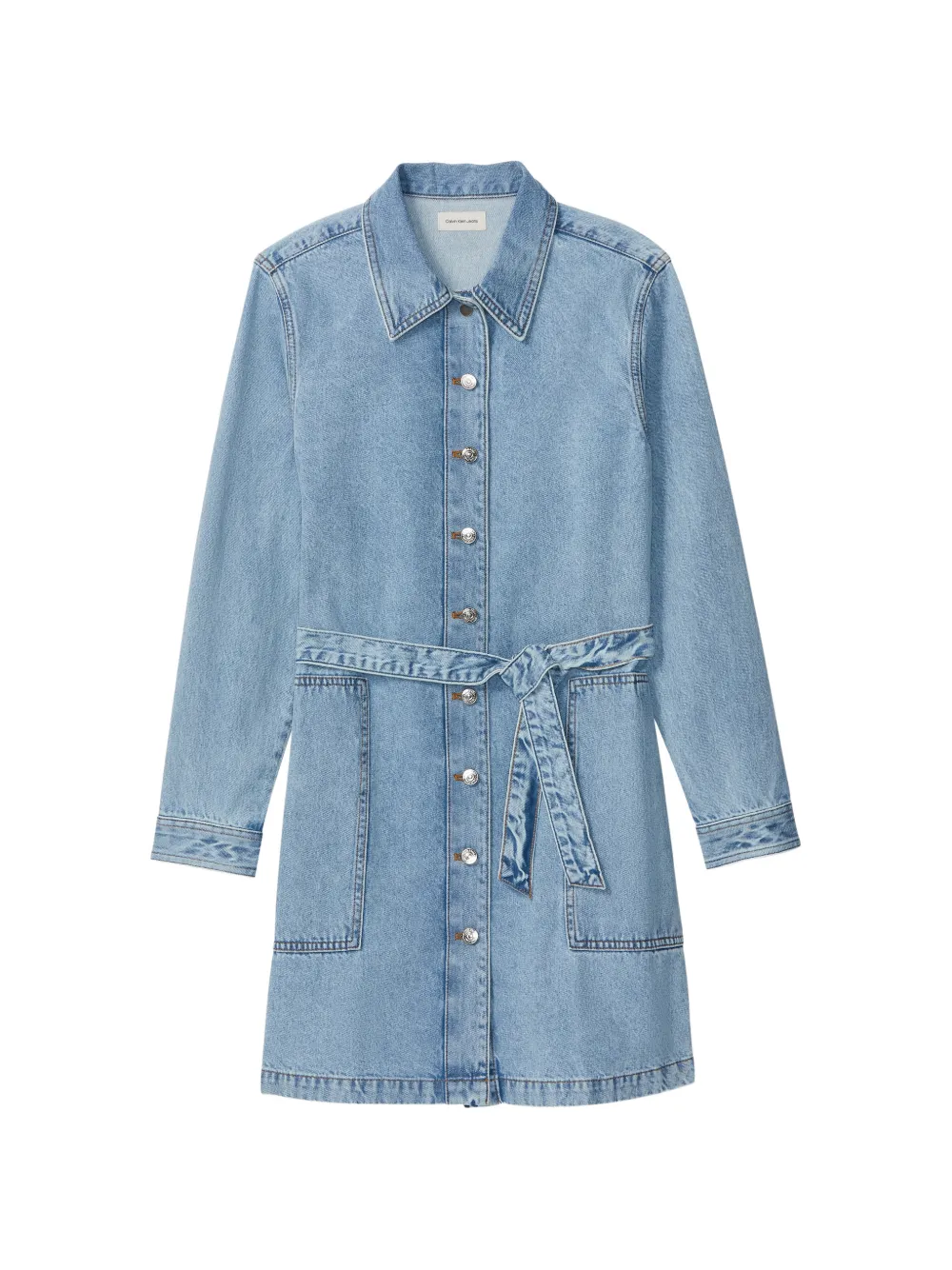Calvin Klein belted buttoned mini dress - Blu
