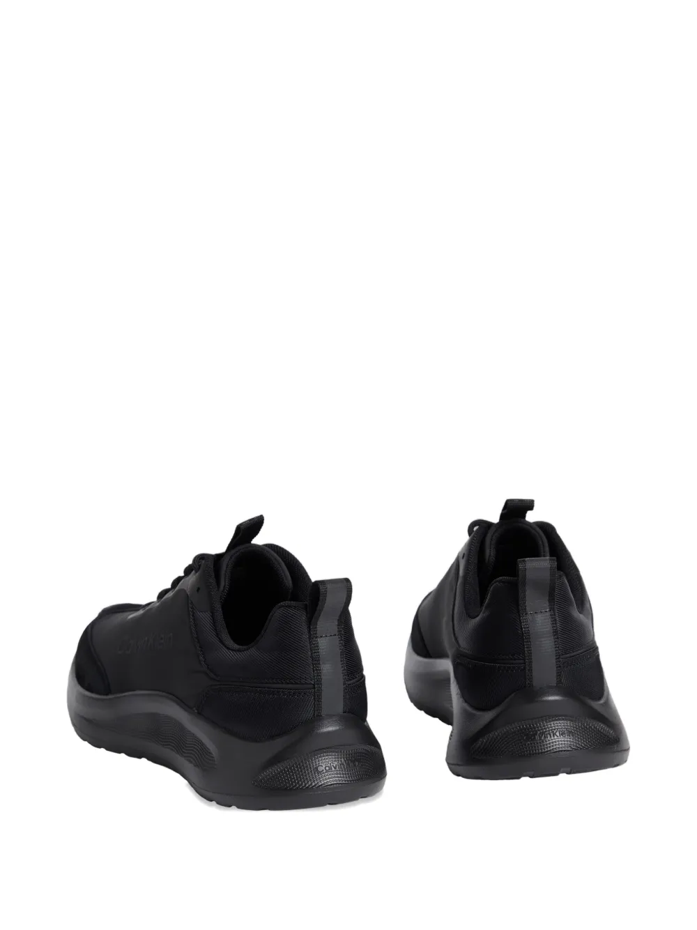 Calvin Klein CK Curve panelled lace-up sneakers Zwart