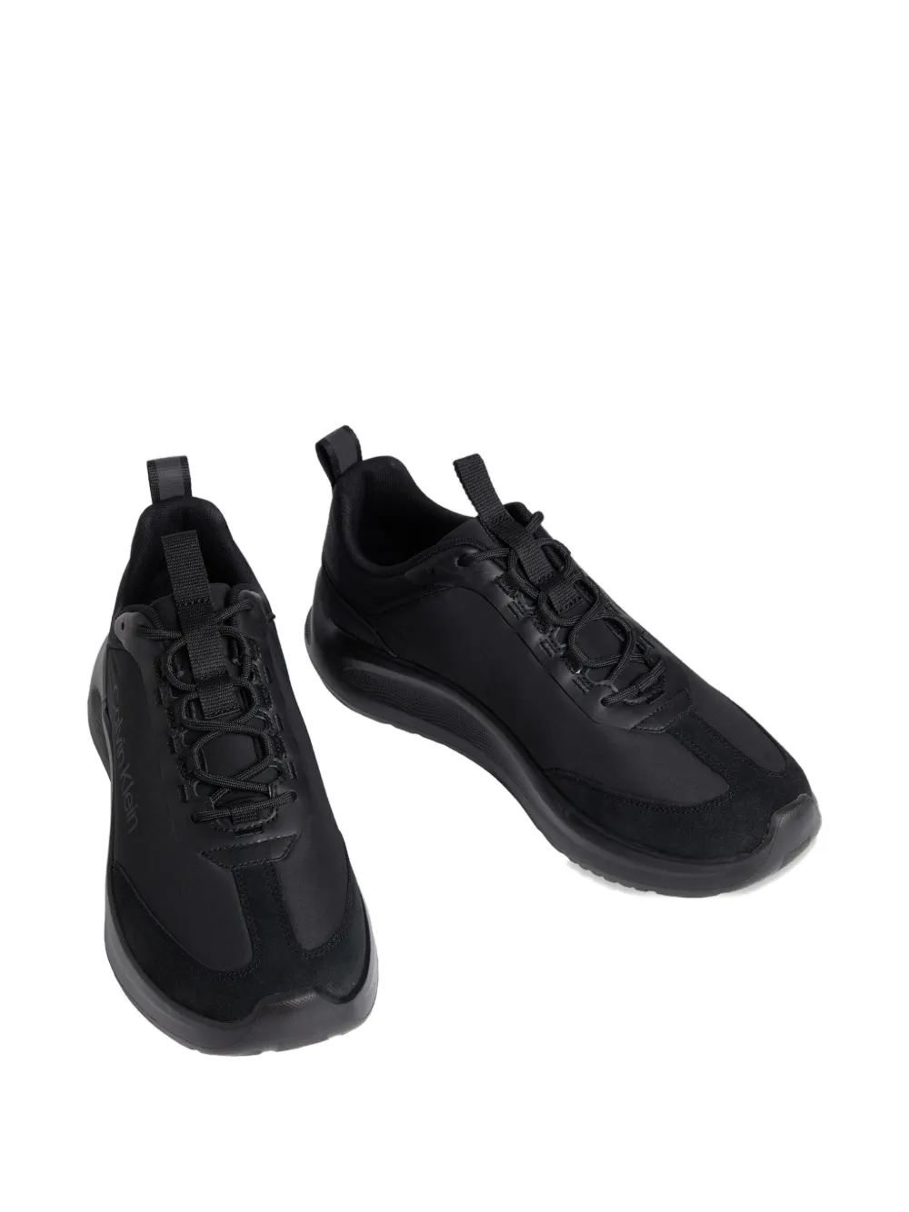 Calvin Klein CK Curve panelled lace-up sneakers Zwart