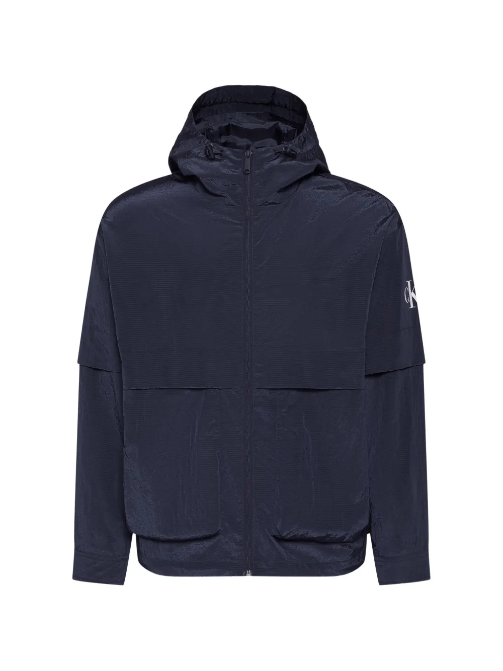 Calvin Klein logo-print hooded jacket - Blau