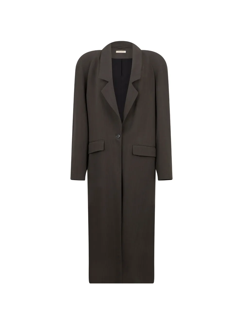 The Mannei single-breasted padded-shoulder coat - Marrone