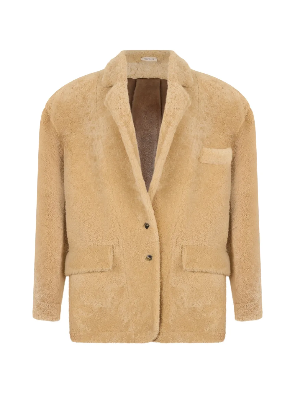 The Mannei rear-slit shearling jacket - Toni neutri