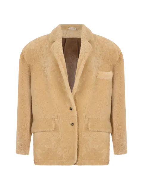 The Mannei rear-slit shearling jacket