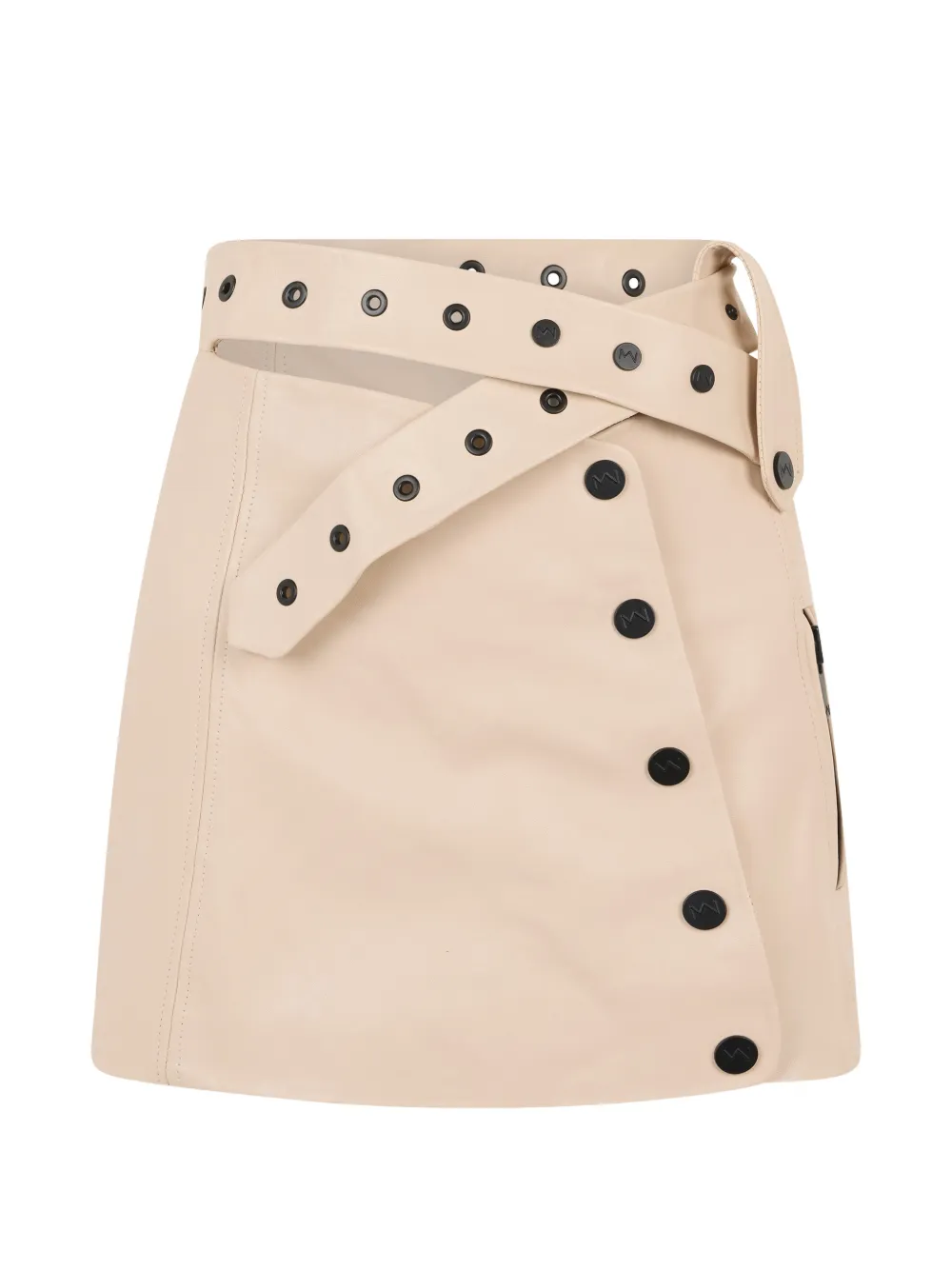 The Mannei wrap-style mini skirt - Nude