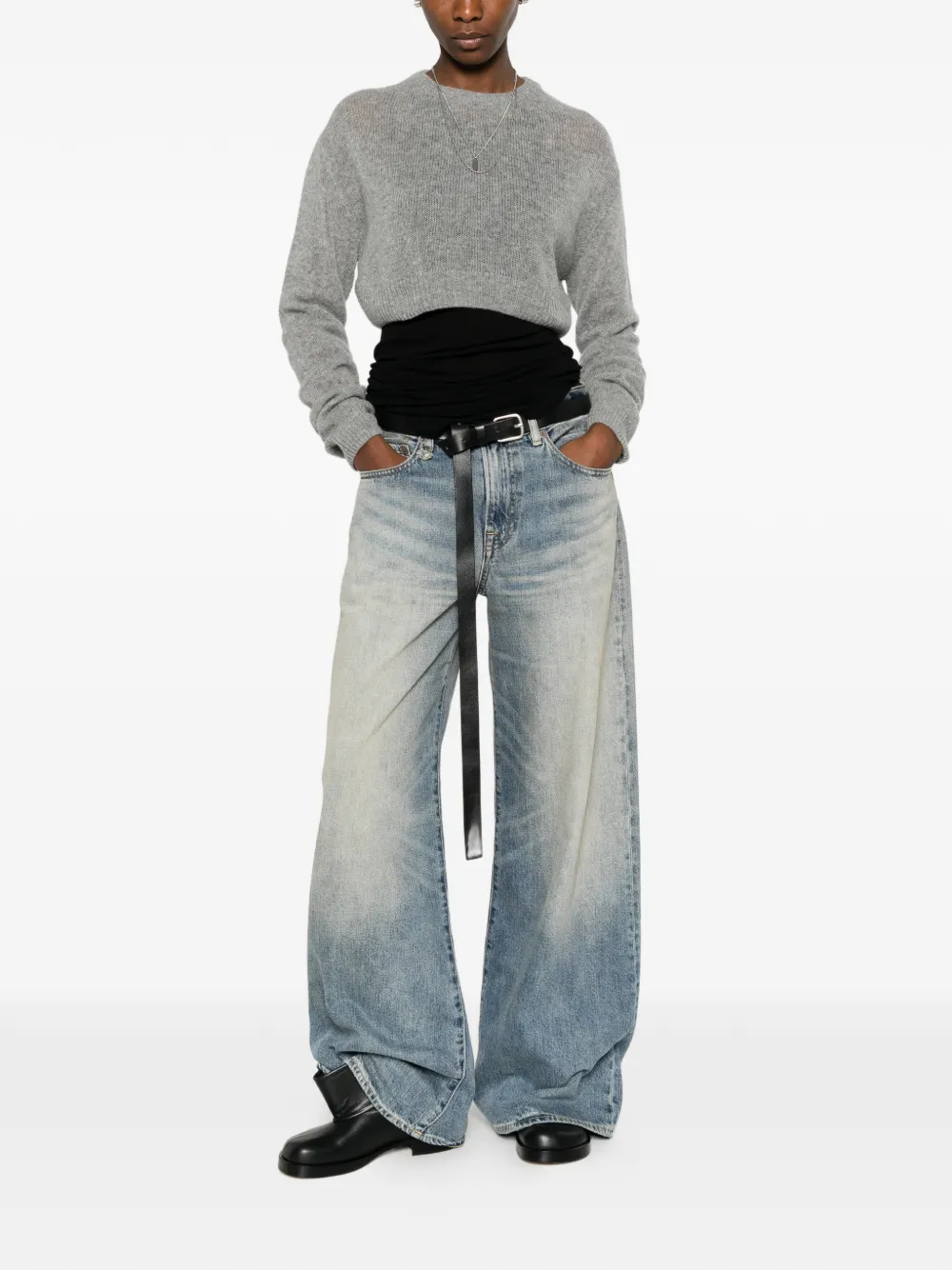 Balenciaga cropped sweater - Grigio