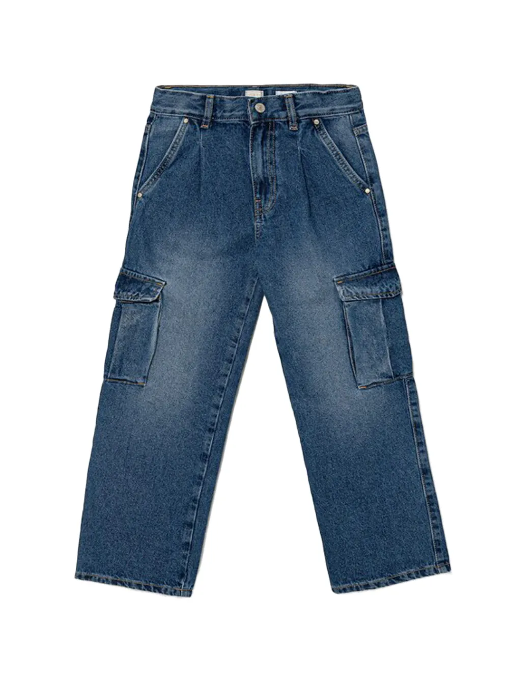 guess kids buttoned cargo jeans - Blu
