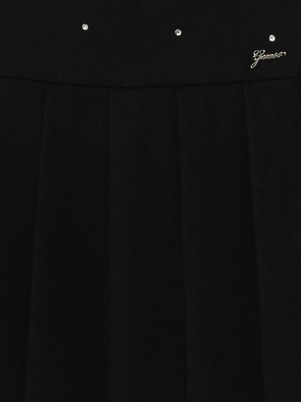 guess kids rhinestone-embellished pleated mini skirt Zwart