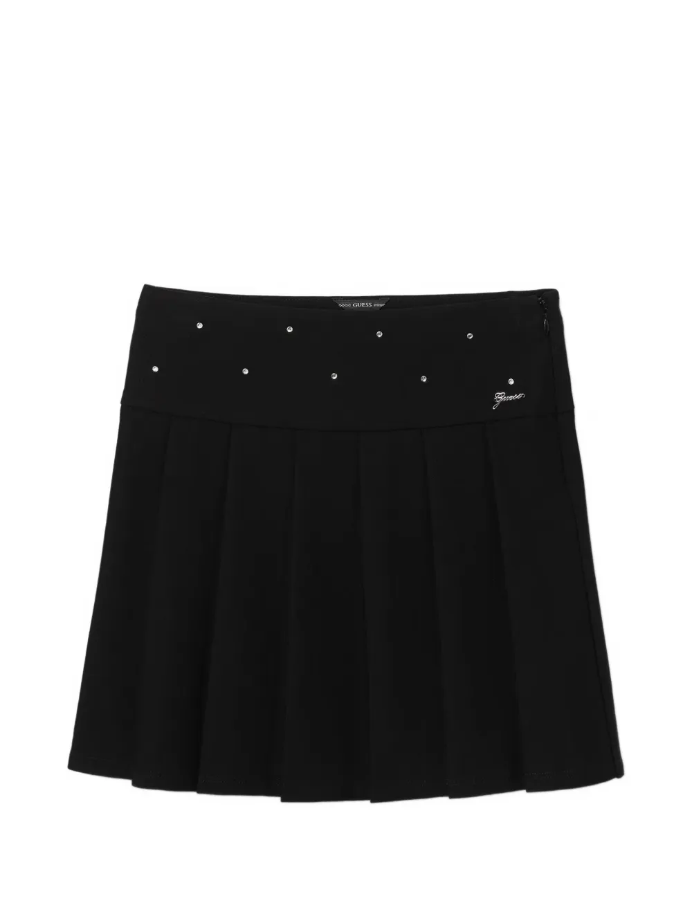 Guess kids rhinestone-embellished pleated mini skirt Zwart