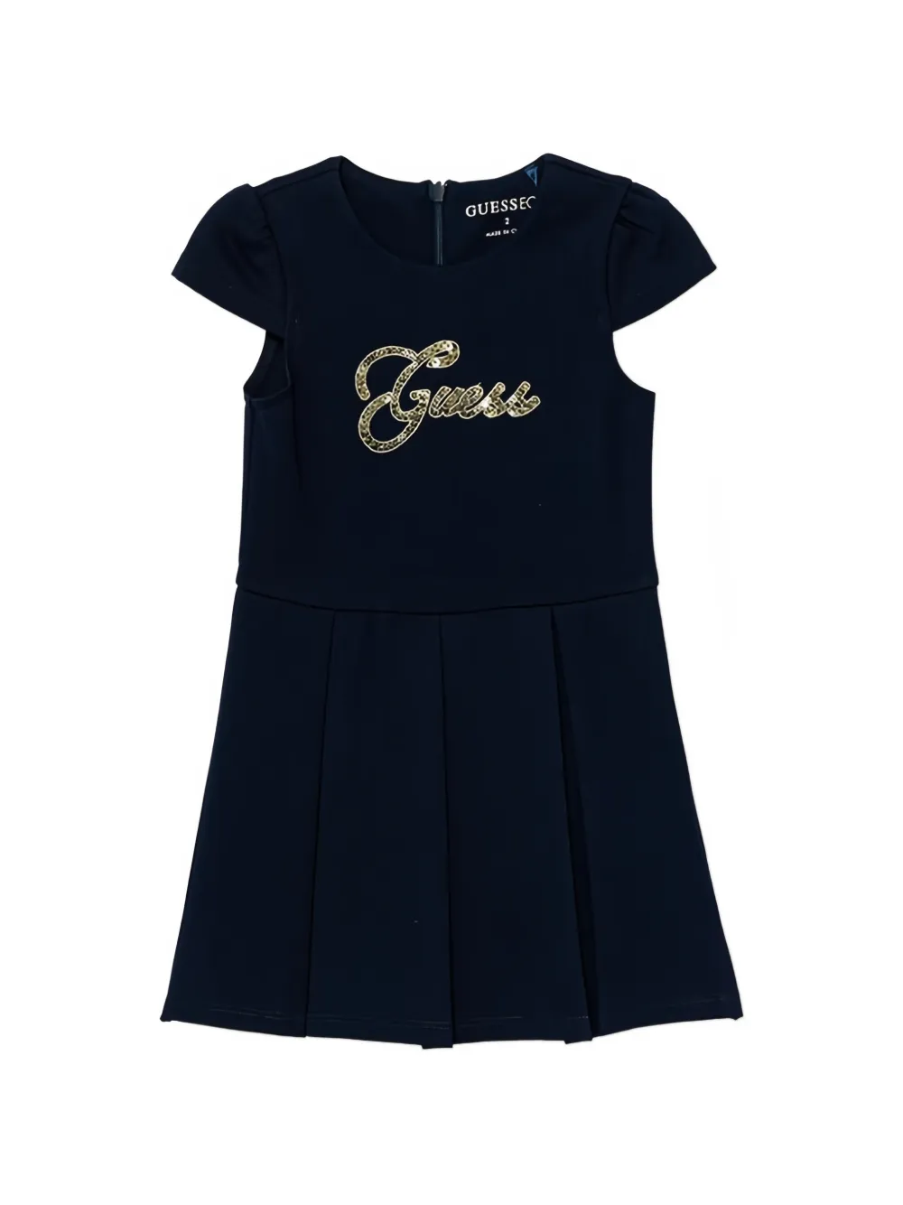 Guess Kids' Sequin-detail Pleated Dress In Blue