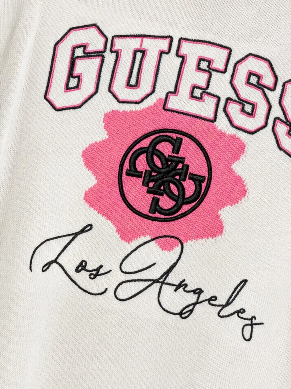 guess kids logo-lettering dress Beige