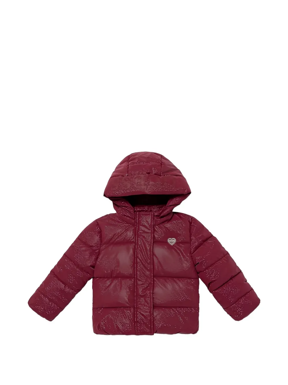 guess kids hooded glitter jacket - Rosso