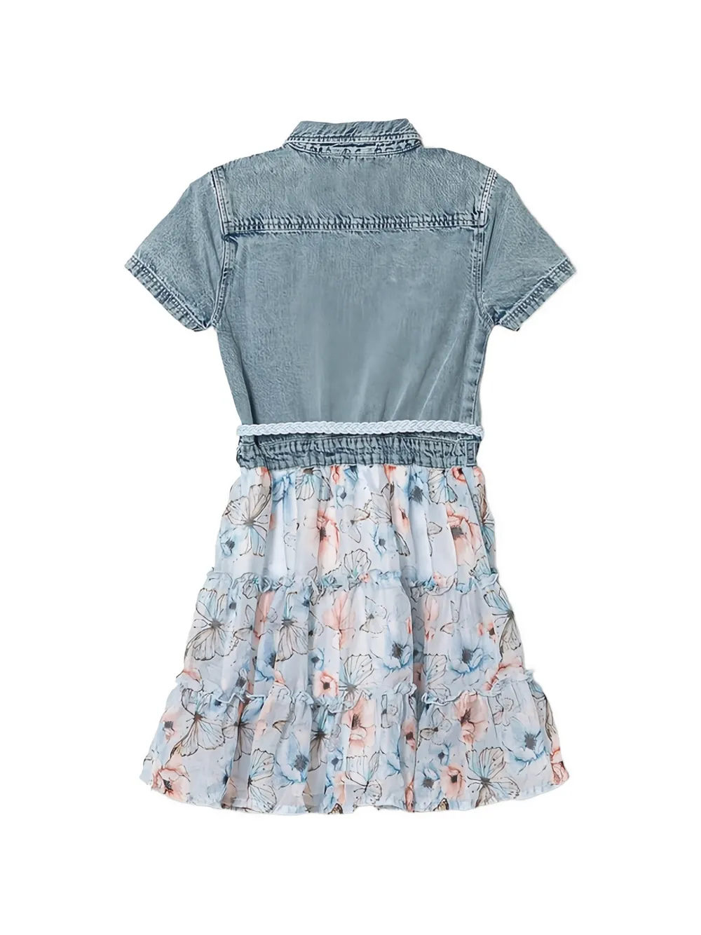guess kids Tweekleurige jurk met bloemenprint Blauw