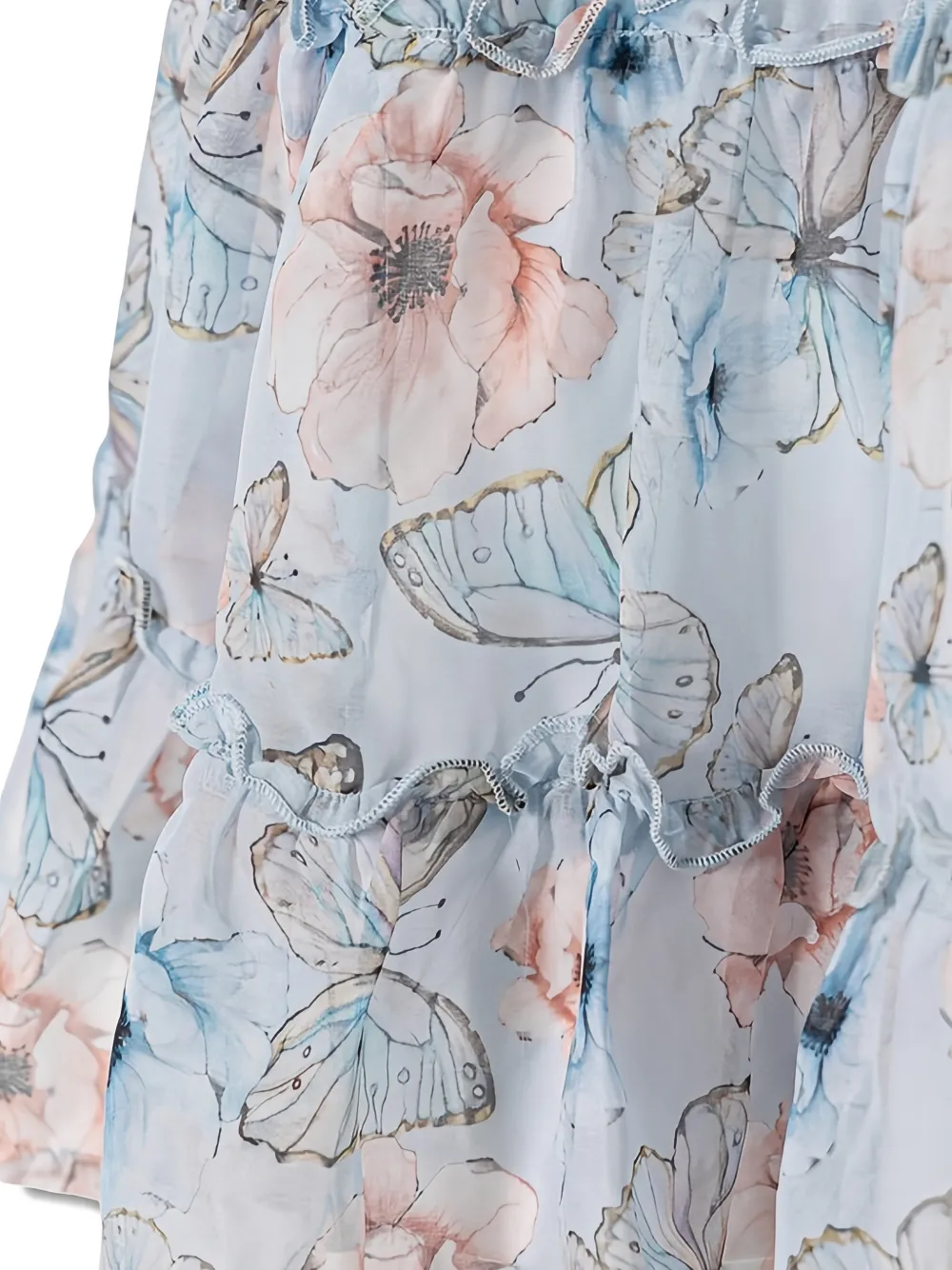 guess kids Tweekleurige jurk met bloemenprint Blauw